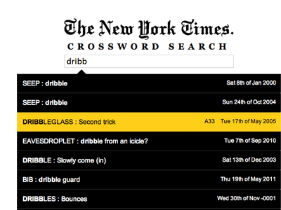 Crossword Search crossword nytimes results search simple