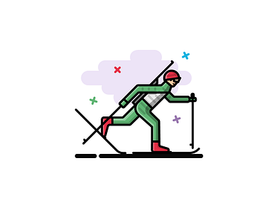 #7 Biathlete icon app biathlete design icon icon design iconography illustration skier skiing sport web winter