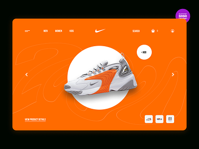 Nike Zoom 2K - Product Page Design Concept 2020 clothes design ecommerce figma firstweek interface mobile shoe sneakers summer ui ux ux ui wear web