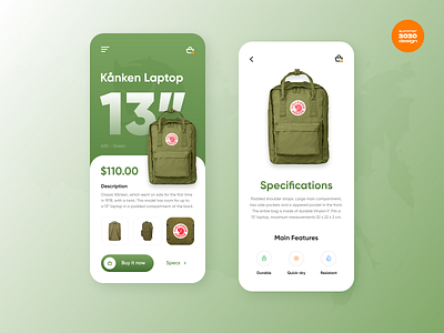 Fjallraven Kanken - Mobile App Concept 2020 app clothes design ecommerce figma firstweek interface mobile summer ui ux wear