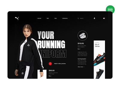 Puma Tracksuit - Web Design Concept 2020 clothes design ecommerce fashion figma firstweek interface mobile puma sport summer tracksuit ui ux