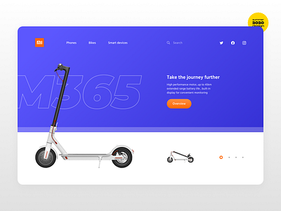 Mi Electric Scooter Pro - Web Design Concept 2020 bike design ecommerce electric figma interface scooter secondweek transport ui ux web