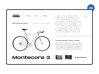 Fixed Gear Bicycles - Web Design Concept 2020 bicycle clothes design ecommerce figma fixed gear interface minimal secondweek summer transport ui ux web