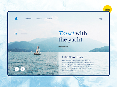 Yacht Travel - Web Design Concept 2020 design ecommerce figma interface lake sea summer transport travel ui ux web yacht