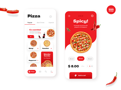 Pizza Delivery - App Design 2020 app application delivery design ecommerce figma food food and drink food app interface pizza summer ui ux