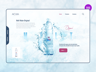 Melt Water - Web Design Concept 2020 design ecommerce figma glacier interface mineral summer thirdweek ui ux water web webdesign