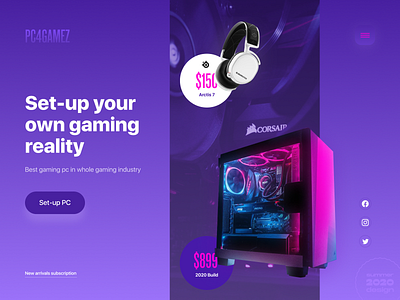 Gaming Pc - Web design concept 2020 design ecommerce figma fourthweek future gaming interface neon pc summer ui ux web