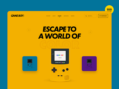Gameboy Color - Web Design Concept 2020 design ecommerce figma gameboy gameboy color games gaming gba interface summer ui ux web