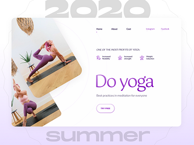 Yoga Landing Page - Web Design Concept 2020 design ecommerce figma interface landing page meditate om summer ui ux web webdesign yoga