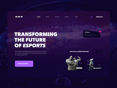 Esports Platform - Web Design Concept