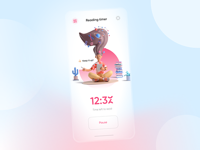 014 Countdown Timer 014 3d app concept countdown dailyui dailyui014 design figma icons8 illustration interface screen time timer ui ux
