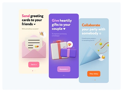 023 Onboarding 2020 adaptive app branding celebration dailyui dailyui023 design ecommerce feast figma gift illustration interface logo mobile party ui unboarding ux