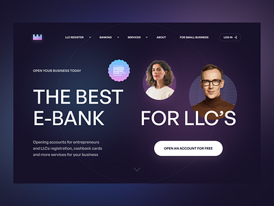 web design bank landing page