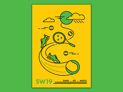 SW19 2d artwork clean creative digital flat illustration minimal vector