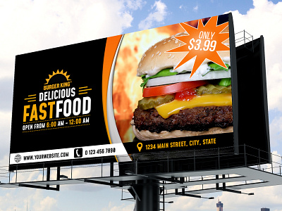 Billboard Design advertisement billboard billboard design burger king design graphic desgin graphic designer print design