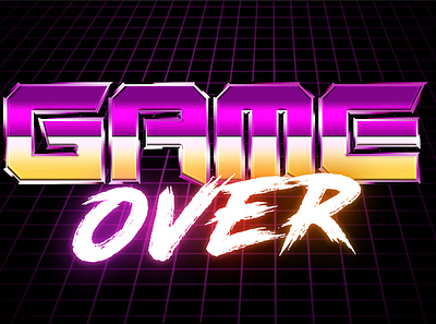 Text Effect 80s 80s style arcade design gradient graphic designer illustration photoshop text effect typography