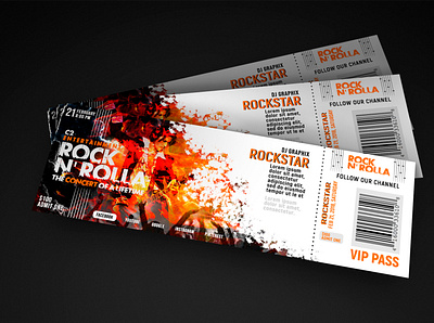 Ticket Design concert design entertainment graphic designer illustration music photoshop print design ticket ticket design