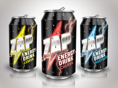 Zap Energy Drink design energy energy drink graphic design graphic designer illustration package design packaging packaging design packaging mockup print design