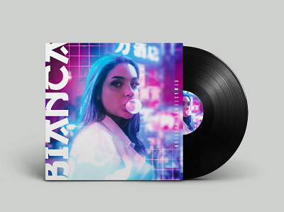 Album Cover Design album art cyberpunk design gradient graphic design graphic designer illustration music neon photo manipulation photoshop print design