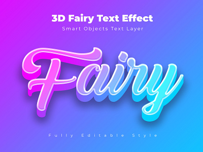 3D Fairy Text Effect 3d effect 3d text beauty design effect fairy illustration photoshop smart object template text text effect