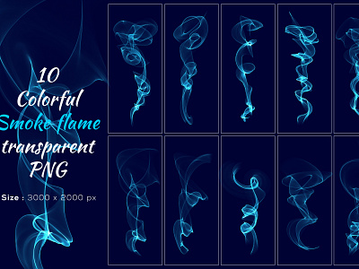 10 Colorful Smoke Flame Transparent PNG Vol 16 2020 trends abstract after effect animation art blue brush color decoration design effect fire flame gif illustration liquid motion png smoke template