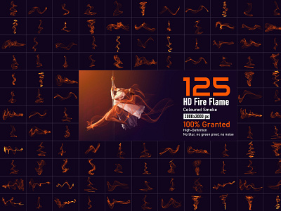 125 Realistic fire flames smoke PNG