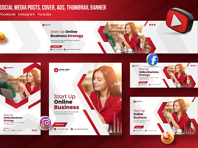 5 Social Media Post Cover Banner Set