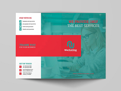 Corporate Bi-fold Brochure Template 03