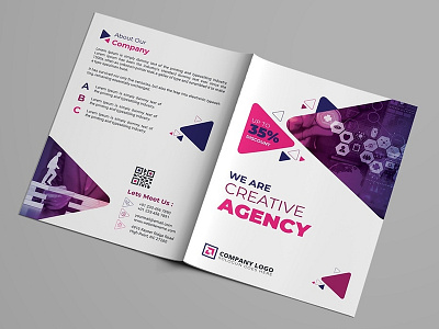 Corporate Bifold Brochure Template adobe annual report bi fold brochure business company brochure corporate illustration mordern print profile template