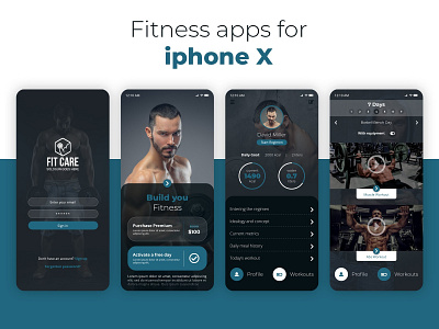 Fitness Apps apps design fitness app graphic design gym iphone mobile ui ui kit uiux