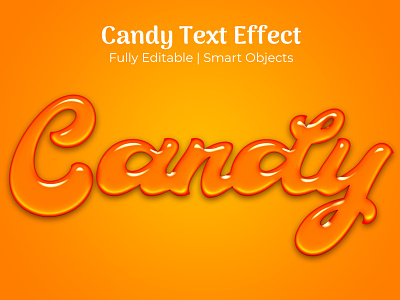 Candy Text Effect 2020 action add-on balloon birthday candy cartoon chocolate day design effect font food illustration light logo new photoshop style sweet