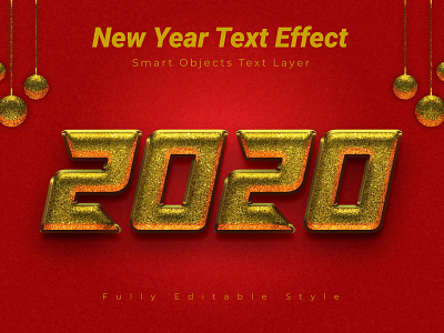 New Year Text Effect 2020 trend 3d alphabet art background effect font gold letter mockup photoshop sketch style text texture typography