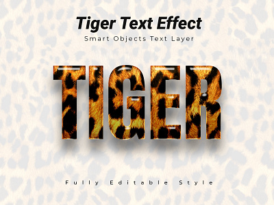 Tiger Text Effect 3d effect alphabet animal art background character effect font letter luxury mockup photoshop style text texture tiger typography