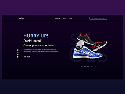Shoes Header balance concept gallery interaction landing new page shoes ui