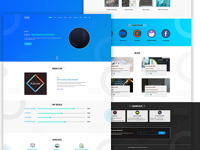 Personal Landing Page apps illustration interaction landing new page personal photoshop template ui ux