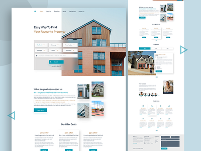 Real Estate Website Landing Page agency apartment architecture booking building business buy commercial corporate flat home house minimal modern property rent sell simple space website