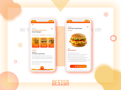 Add to Cart Screen Design add to cart apps burger cart clean deilivery e commerce food interface minimal mobile offer online product restaurent screen ui