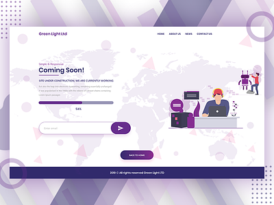 Coming Soon Website Page ago clean coming coming soon template comingsoon construction loading percent soon uidesign under construction webdesign website working