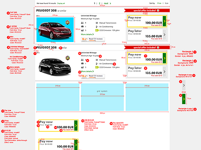 Select Page Specifications booking path booking system desktop e commerce filters grid construction grid design price list product rows specifications ui ux