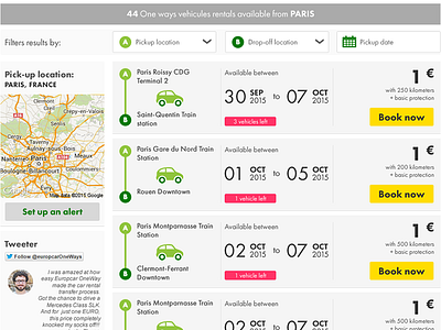 Vehicle Transfer Results Page