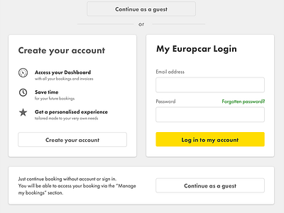 New Authentication Page In Booking Path