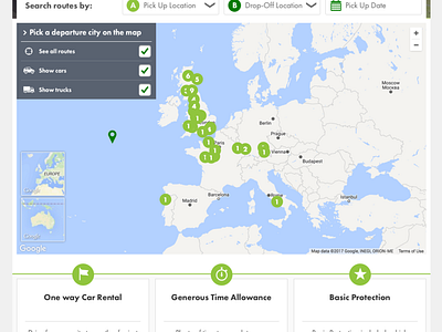 Car Transfer Service Clustered map