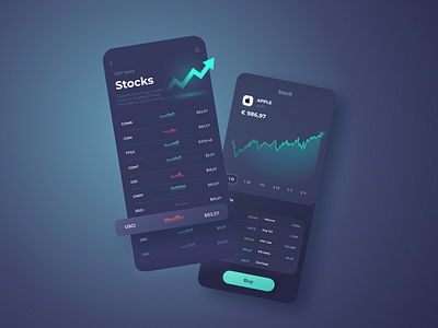 📈 Stock App botcoin crypto design iphone mobile stock trade trading ui