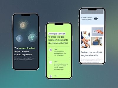 Website for Сrypto payment service bitcoin blockchain crypto design fintech ios landing mobile ui wallet web