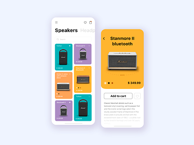 Speackers shop Mobile App catalogue design ios iphone mobile shopping app ui ux