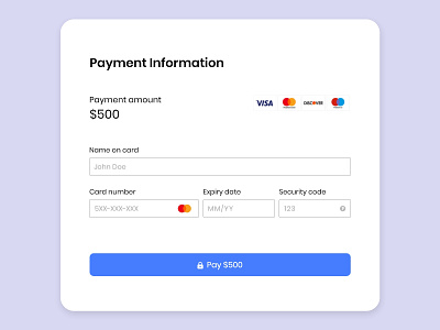 Payment Information | #DailyUI Challenge