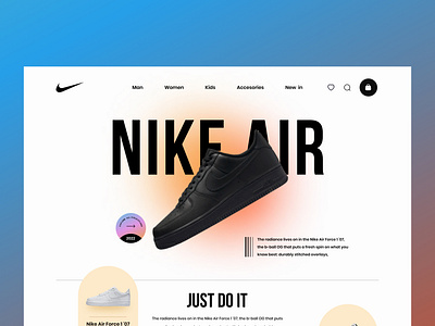 Nike header | Web UI Concept V2 graphic design landing page desing nike shoes web ui ui ux web ui