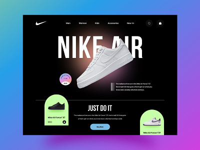 Nike Header | Web UI graphic design landing page nike web ui ui ux web ui ux