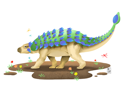 Ankylosaurus ankylosaurus digital dinosaur illustration texture
