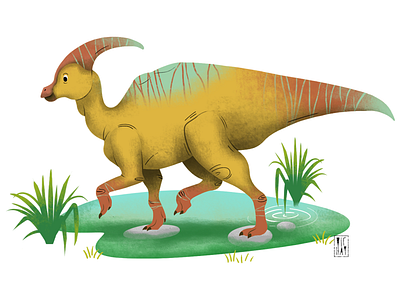 Parasaurolophus digital dinosaur illustration parasaurolophus texture